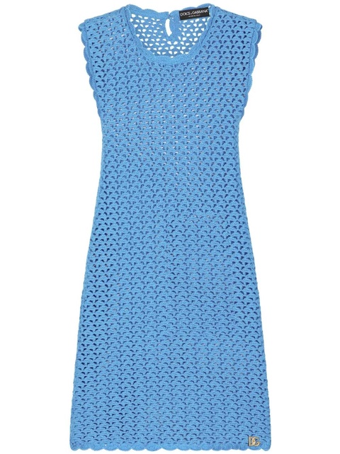 Dolce & Gabbana sleeveless crochet-knit minidress - Blue - zdjęcie produktu nr 1