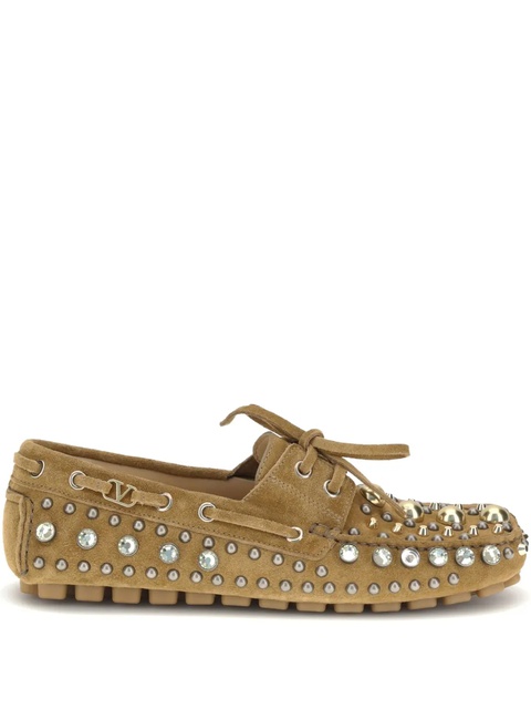 Valentino Garavani crystal-embellished loafers - Brown - zdjęcie produktu nr 1