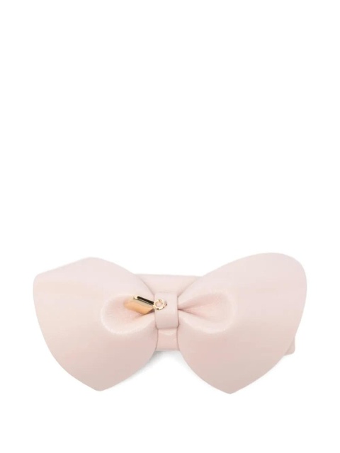 Ferragamo bow-detail leather hair clip - Pink - zdjęcie produktu nr 1