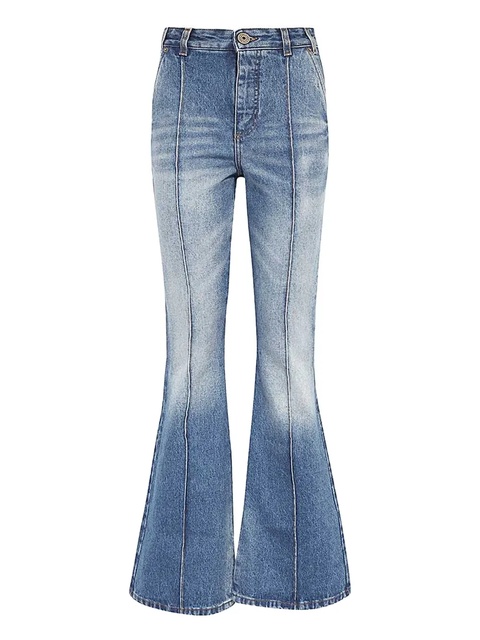 Balmain contrast-stitching flared jeans - Blue - zdjęcie produktu nr 1