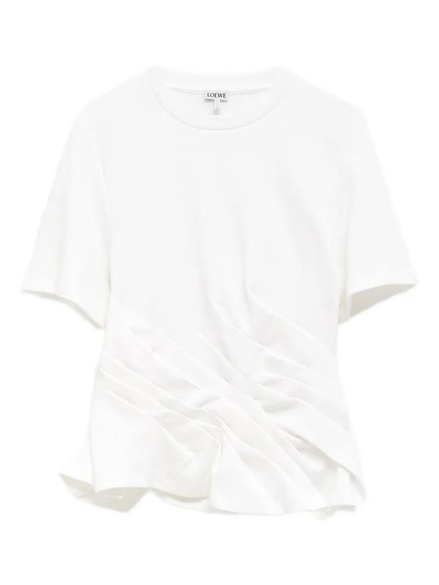LOEWE asymmetrical pleated T-shirt - White - zdjęcie produktu nr 1