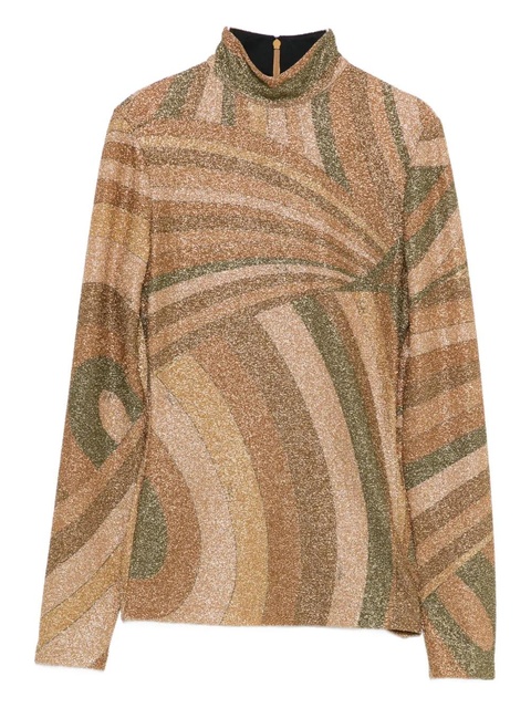 PUCCI Iride-print lamé jersey top - Brown - zdjęcie produktu nr 1