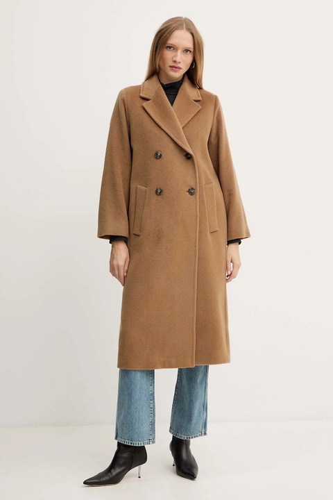 Weekend Max Mara płaszcz z dodatkiem wełny ZUFOLO kolor zielony 2525016092600 - zdjęcie produktu nr 1