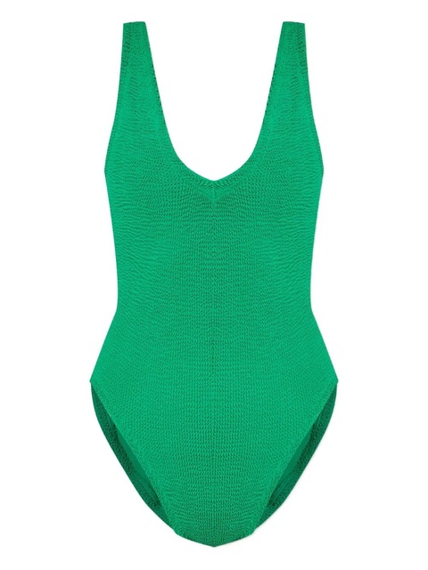 Hunza G Sadie crinkle V-neck swimsuit - Green - zdjęcie produktu nr 1