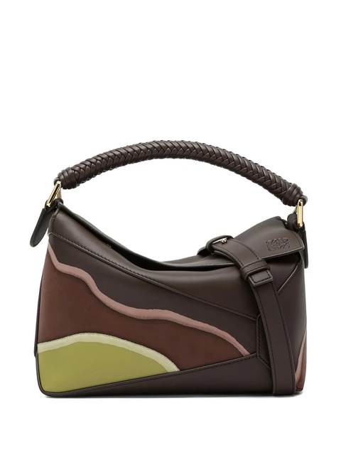 LOEWE Puzzle braided-handle panelled tote bag - Brown - zdjęcie produktu nr 1