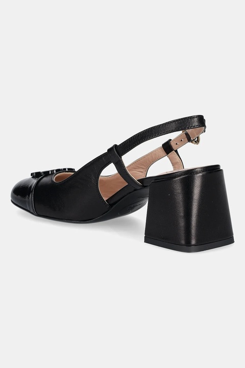 Love Moschino czółenka skórzane kolor czarny na słupku z odkrytą piętą JA10117G1MIE300A - zdjęcie produktu nr 2