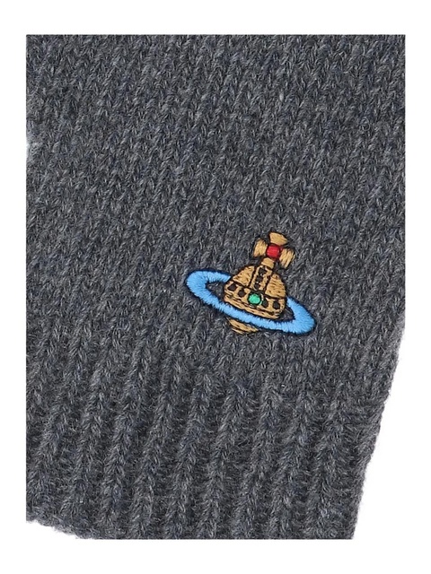 Vivienne Westwood Orb-appliqué gloves - Grey - zdjęcie produktu nr 2