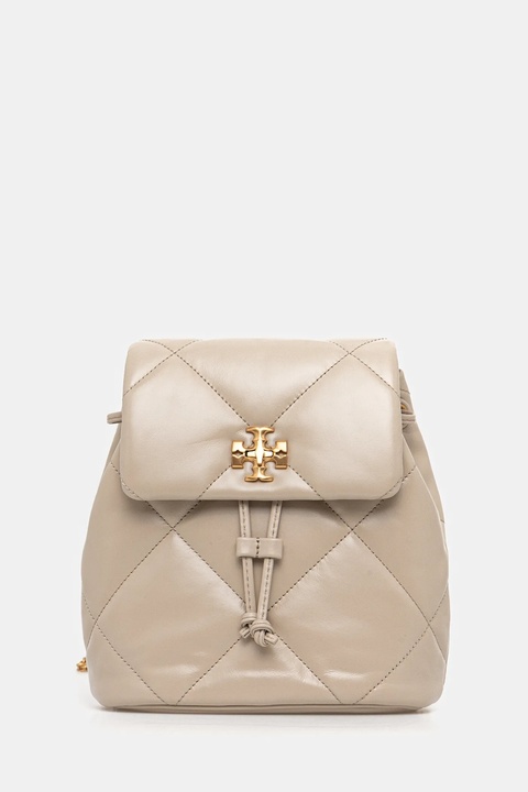 Tory Burch plecak skórzany Kira Diamond damski kolor beżowy mały gładki 170485-250 - zdjęcie produktu nr 1