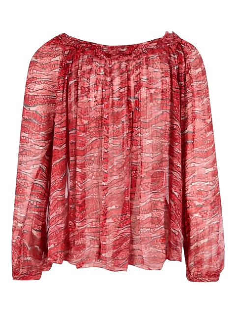 ISABEL MARANT pleated blouse - Red - zdjęcie produktu nr 2