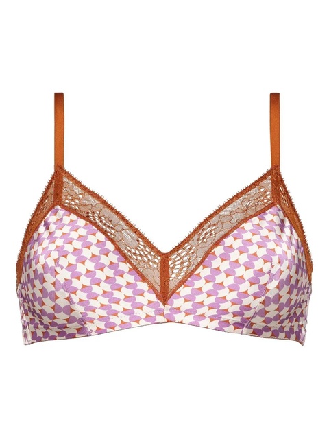 ERES geometric-print lace-trimmed bra - Purple - zdjęcie produktu nr 1