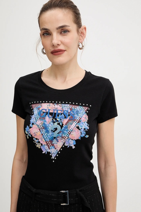 Guess t-shirt damski kolor czarny W5BI29 J1314 - zdjęcie produktu nr 2