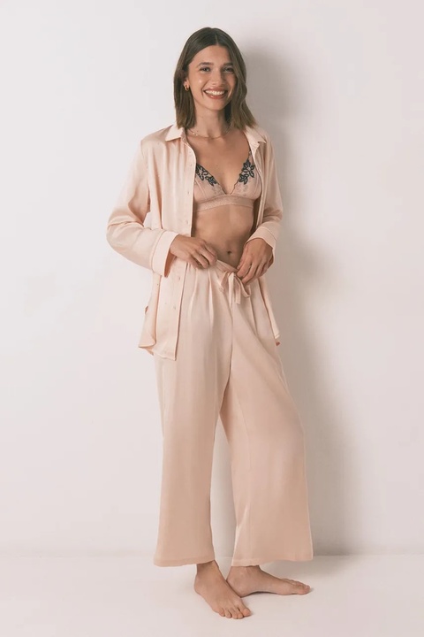 women'secret piżama damska kolor pomarańczowy satynowa 2542458 - zdjęcie produktu nr 1