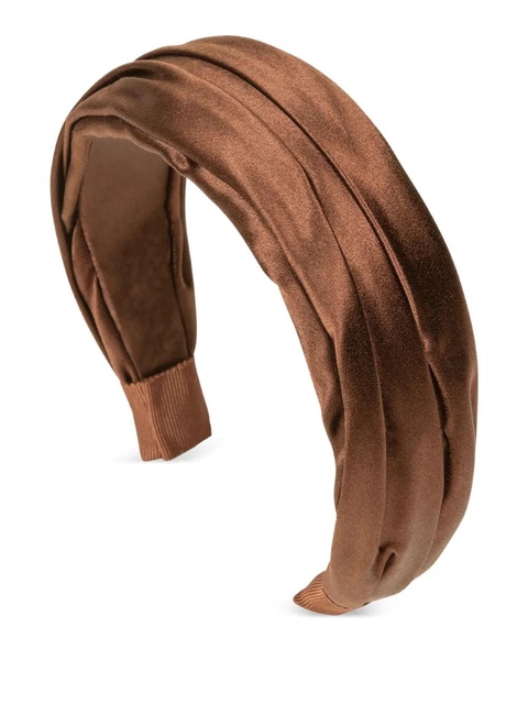 Jennifer Behr Sabrina pleated headband - Brown - zdjęcie produktu nr 1