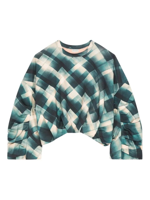 DRIES VAN NOTEN geometric-print sweatshirt - Green - zdjęcie produktu nr 1