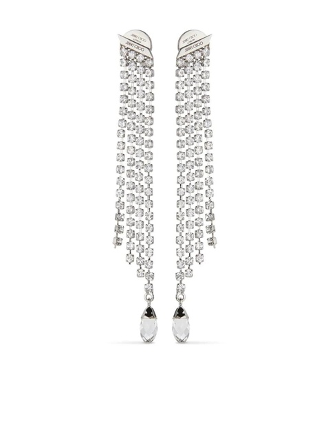 Jimmy Choo Saeda crystal-fringe earrings - Silver - zdjęcie produktu nr 1