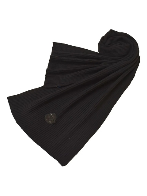 Moncler ribbed logo-plaque scarf - Black - zdjęcie produktu nr 2