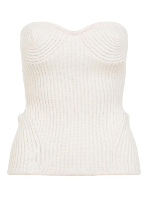 Jean Paul Gaultier ribbed sweetheart top - White - zdjęcie produktu nr 2