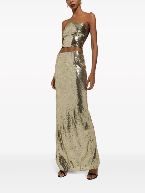 Dolce & Gabbana sequinned mermaid maxi skirt - Gold - zdjęcie produktu nr 2