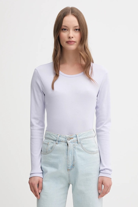 United Colors of Benetton longsleeve bawełniany kolor różowy 3GA2E16F9 - zdjęcie produktu nr 2