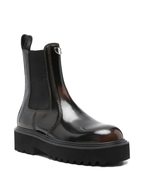 Maje patent-finish Chelsea boots - Brown - zdjęcie produktu nr 2