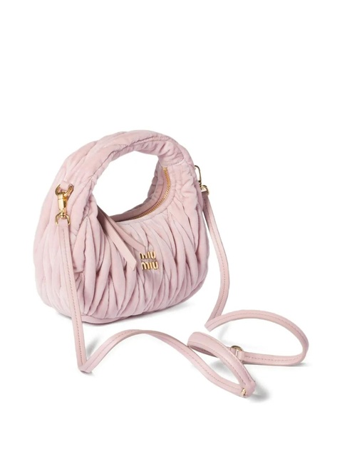 Miu Miu mini Wander logo-lettering tote bag - Pink - zdjęcie produktu nr 2