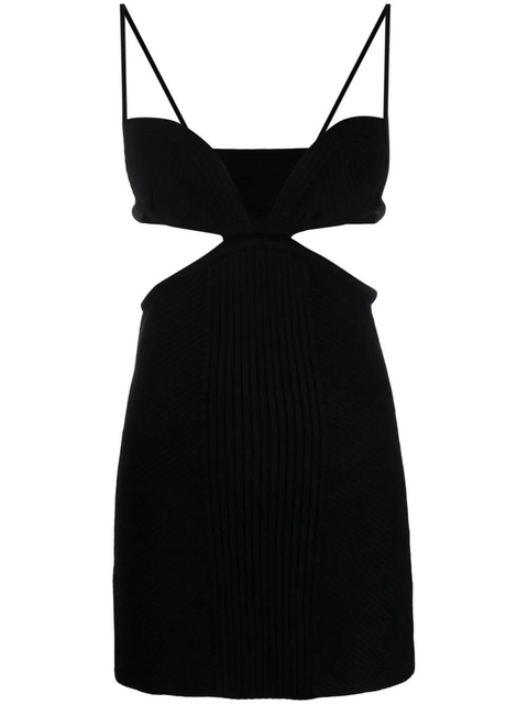 Off-White cut-out ribbed-knit minidress - Black - zdjęcie produktu nr 1