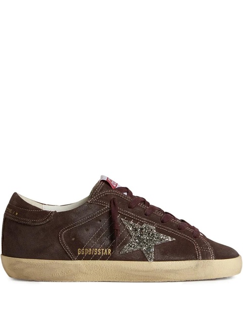 Golden Goose Super Star glitter-star embellished sneakers - Brown - zdjęcie produktu nr 1