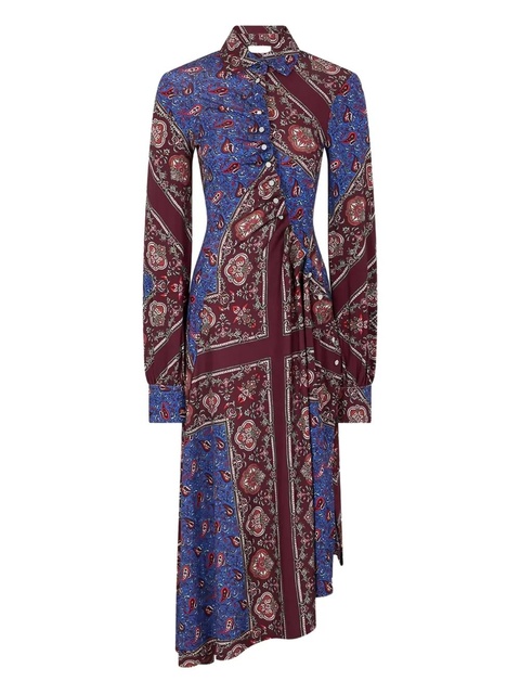 Rabanne printed asymmetric midi dress - Purple - zdjęcie produktu nr 1