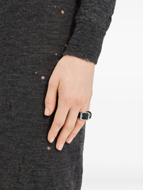 MM6 Maison Margiela leather buckle ring - Black - zdjęcie produktu nr 1