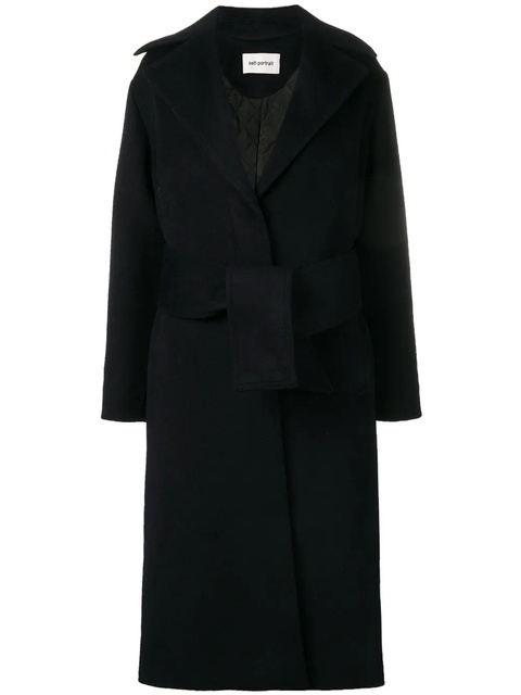 Self-Portrait belted coat - Blue - zdjęcie produktu nr 1