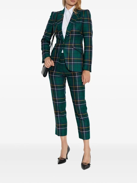Alexander McQueen plaid wool trousers - Green - zdjęcie produktu nr 2