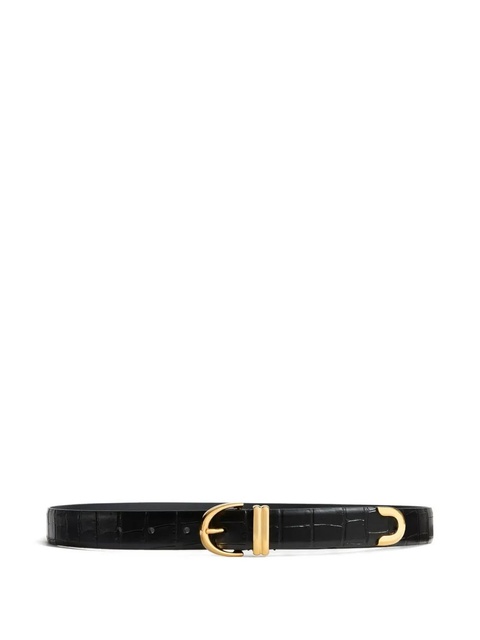 KHAITE crocodile-embossed leather belt - Black - zdjęcie produktu nr 1