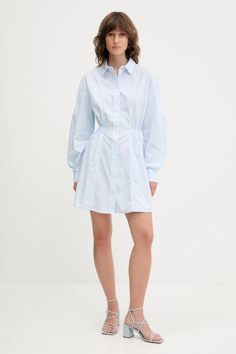 Tommy Jeans sukienka bawełniana kolor niebieski mini rozkloszowana DW0DW21744 - zdjęcie produktu nr 2