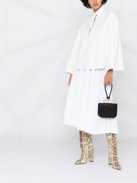 Valentino Garavani cut-out neck blouse - White - zdjęcie produktu nr 2
