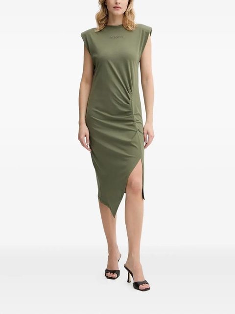 PINKO padded-shoulder side-split midi dress - Green - zdjęcie produktu nr 1