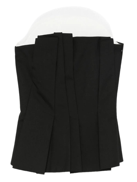 Róhe pleated bustier top - Black - zdjęcie produktu nr 1