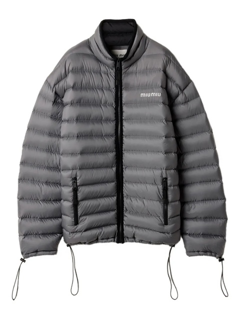 Miu Miu drawstring-cuff padded jacket - Grey - zdjęcie produktu nr 1