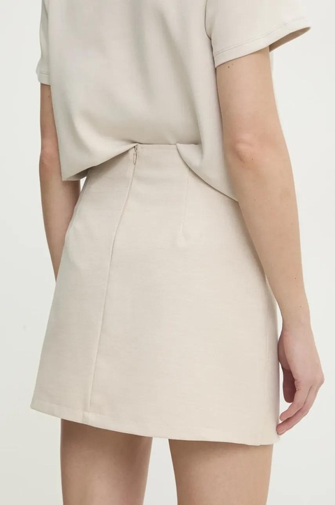 Answear.LAB spódnicospodnie kolor beżowy gładkie high waist - zdjęcie produktu nr 2