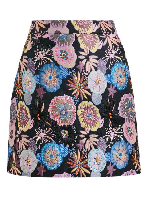 Essentiel Antwerp Iorgeous floral sequin mini skirt - Black - zdjęcie produktu nr 1