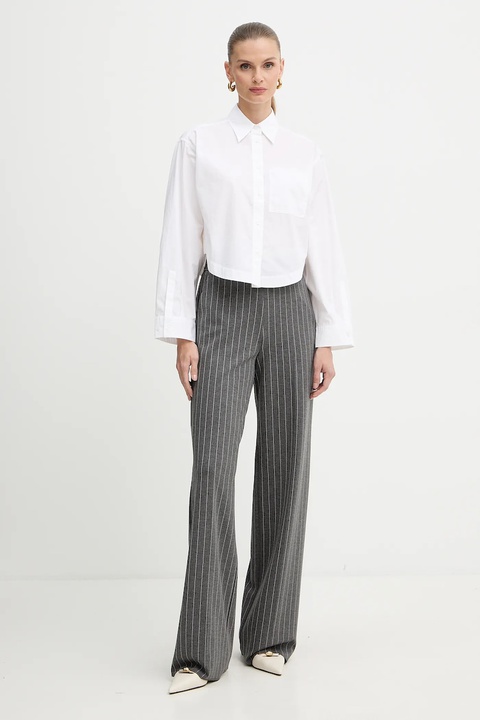 Marella spodnie Emme by Marella damskie kolor szary szerokie high waist 2525786022200 - zdjęcie produktu nr 1