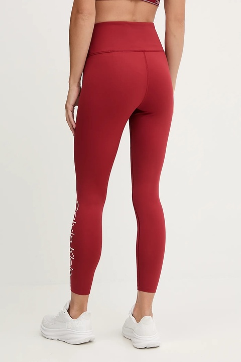 Calvin Klein Performance legginsy treningowe damskie kolor bordowy wzorzyste LVGWS5L613 - zdjęcie produktu nr 1