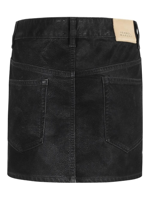 MARANT ÉTOILE logo-patch mini skirt - Black - zdjęcie produktu nr 2
