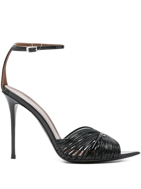 Giuseppe Zanotti 105mm Intriigo Shell leather sandals - Black - zdjęcie produktu nr 1