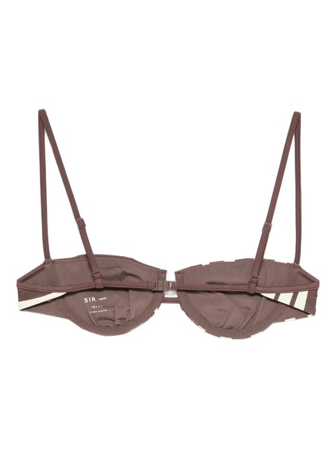SIR. Linocut striped bikini top - Brown - zdjęcie produktu nr 2
