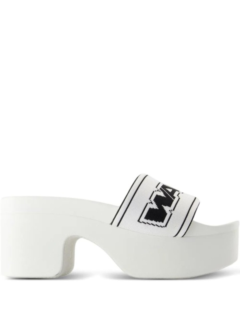 Alexander Wang logo platform sandals - White - zdjęcie produktu nr 1