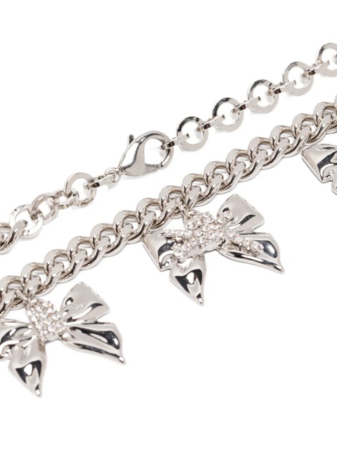 Alessandra Rich bow-embellished necklace - Silver - zdjęcie produktu nr 1