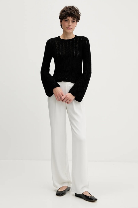 Sisley sweter bawełniany damski kolor czarny lekki 1494M106O - zdjęcie produktu nr 1