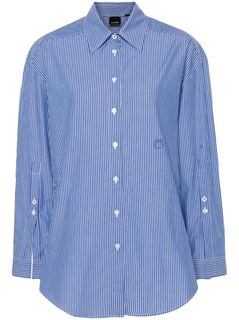 PINKO logo-embroidered shirt - Blue - zdjęcie produktu nr 1