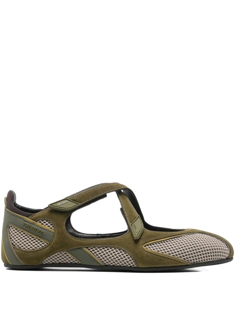 The Attico criss-cross strap ballerina shoes - Green - zdjęcie produktu nr 1