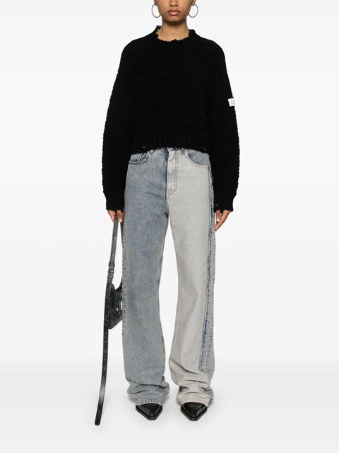 MM6 Maison Margiela distressed chunky-knit jumper - Black - zdjęcie produktu nr 2